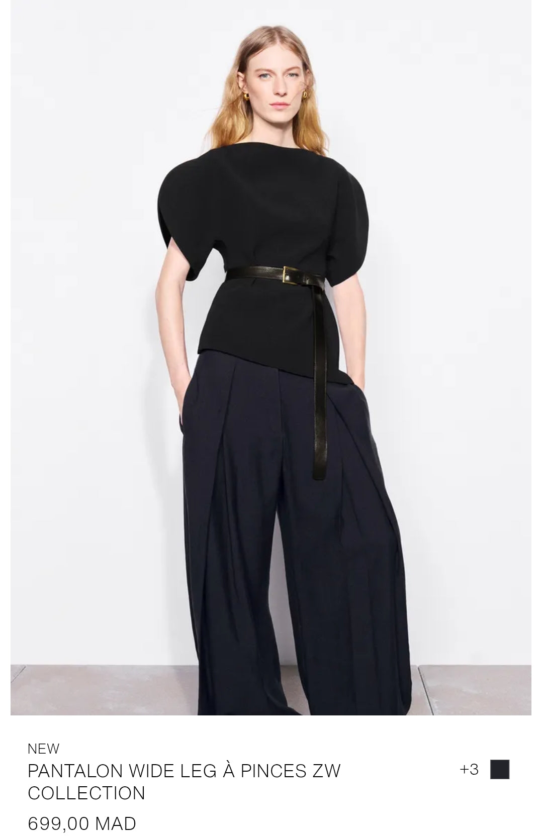 PANTALON WIDE LEG À PINCES ZW COLLECTION