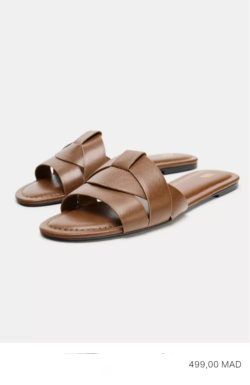 SANDALES PLATES EN CUIR CROISÉES