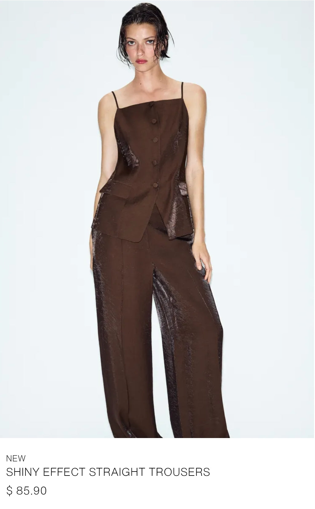 PANTALON DROIT EFFET BRILLANT