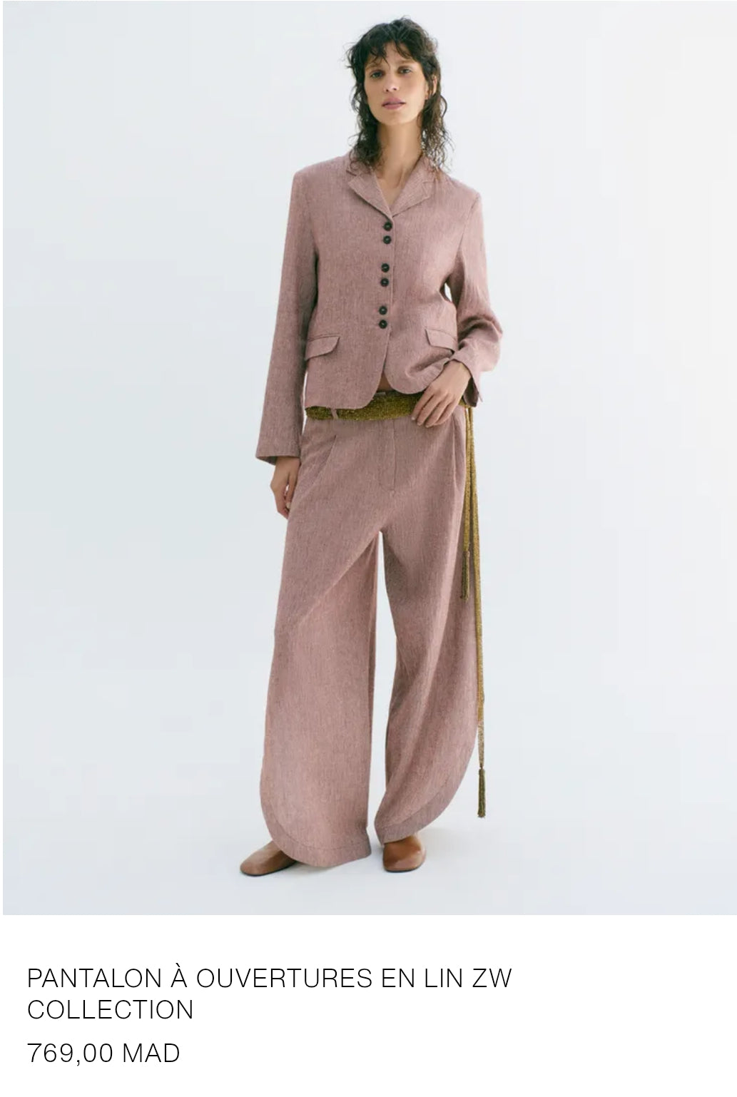 ENSEMBLE VESTE | PANTALON À OUVERTURES EN LIN ZW COLLECTION