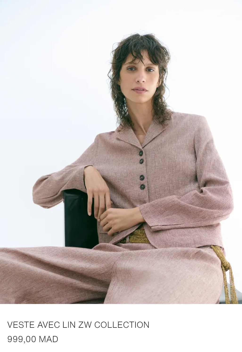 ENSEMBLE VESTE | PANTALON À OUVERTURES EN LIN ZW COLLECTION (Copie)