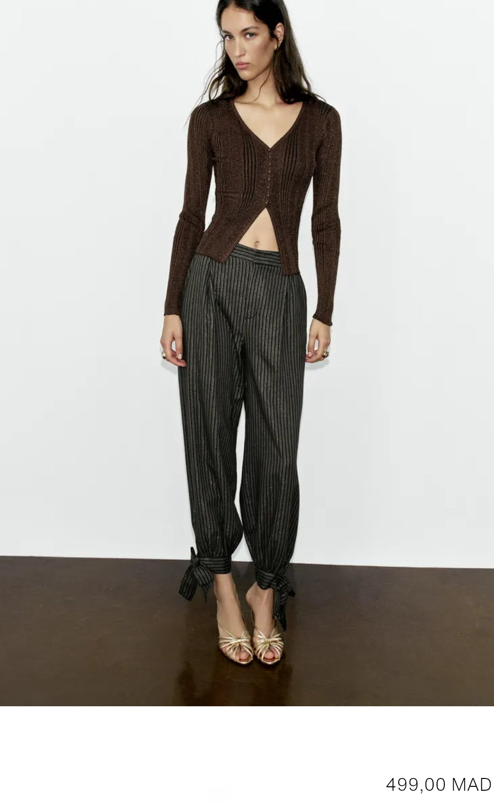 PANTALON BOUFFANT LACETS FIL MÉTALLISÉ