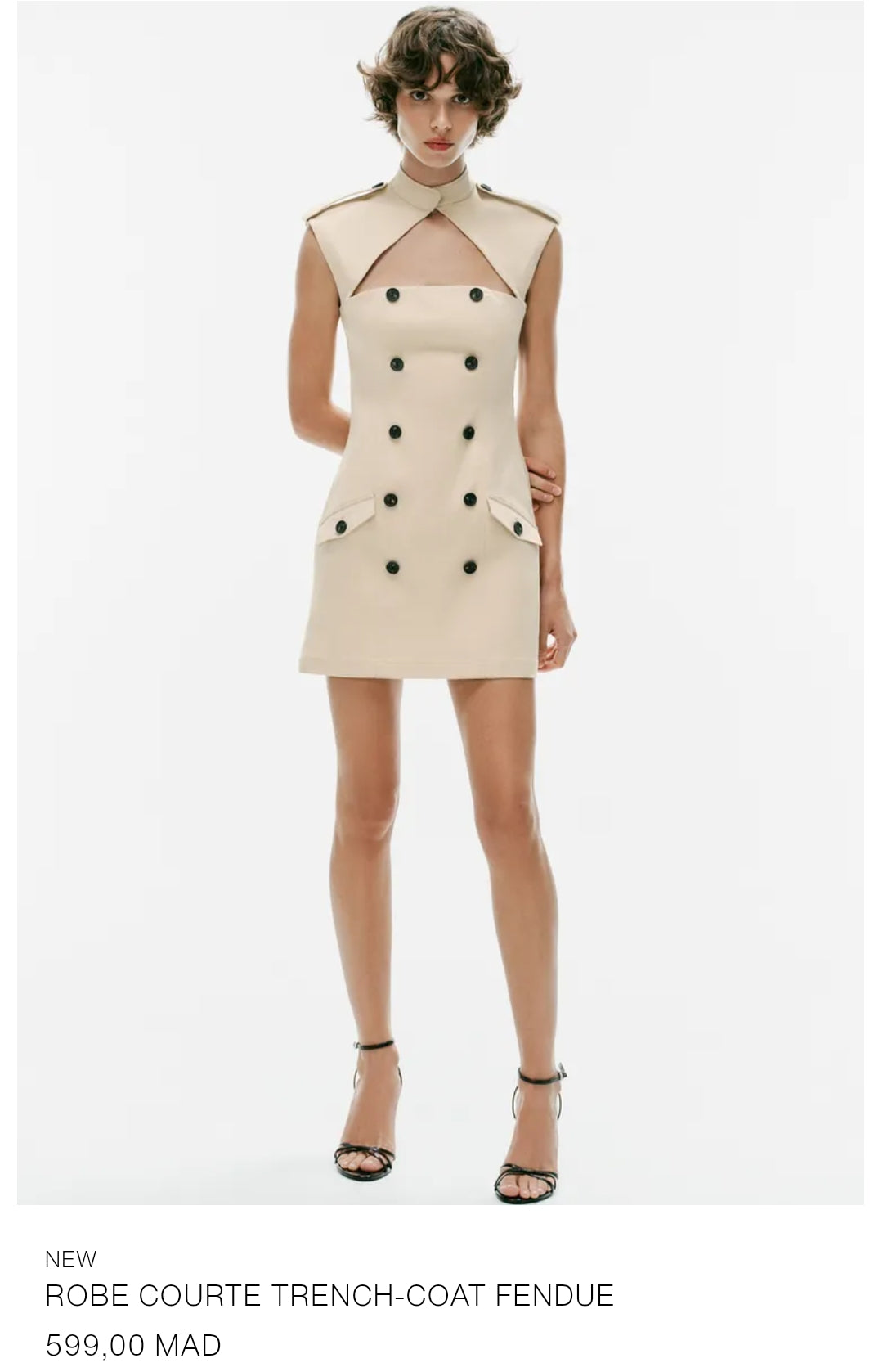 ROBE COURTE TRENCH-COAT FENDUE