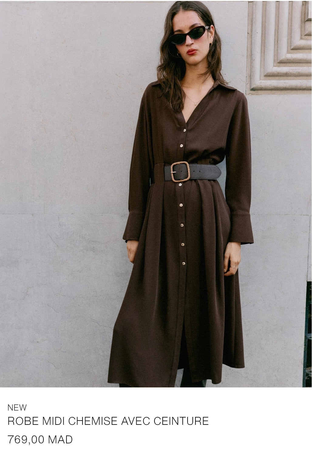 ROBE MIDI CHEMISE AVEC CEINTURE