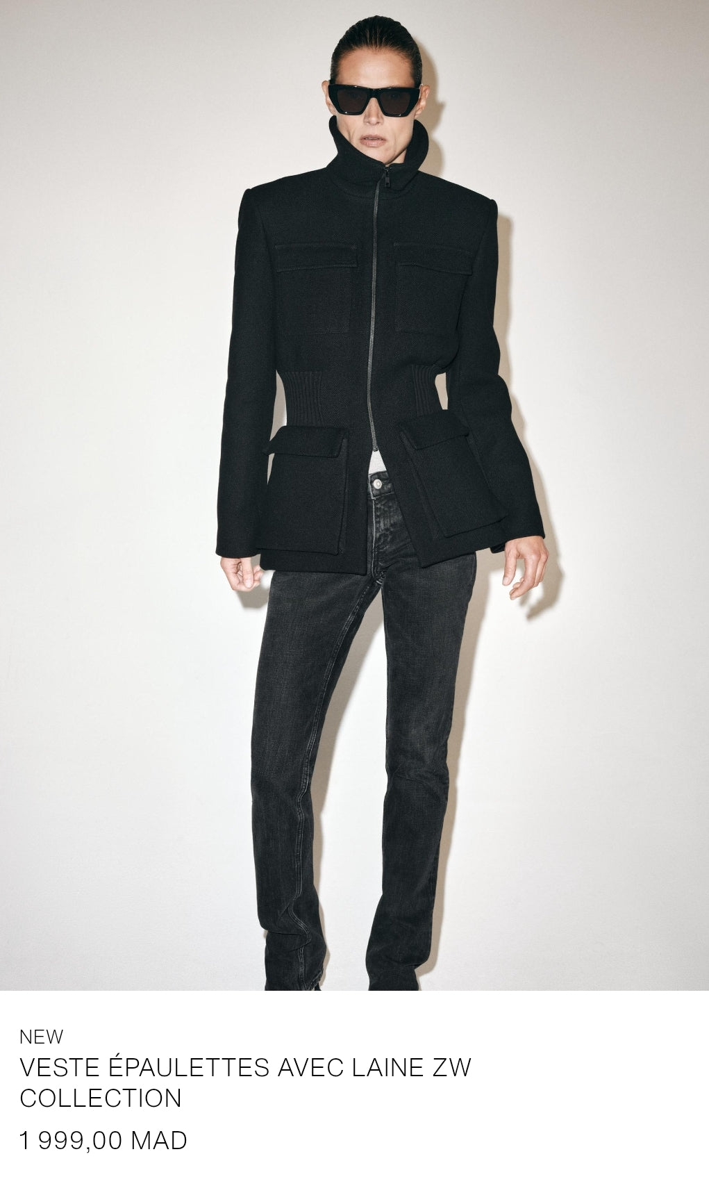 VESTE ÉPAULETTES AVEC LAINE ZW COLLECTION