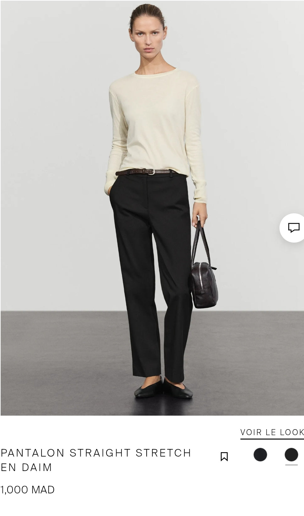 PANTALON STRAIGHT STRETCH EN DAIM