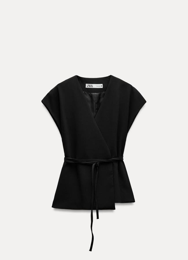 ENSEMBLE GILET | PANTALON LARGE EN CRÊPE