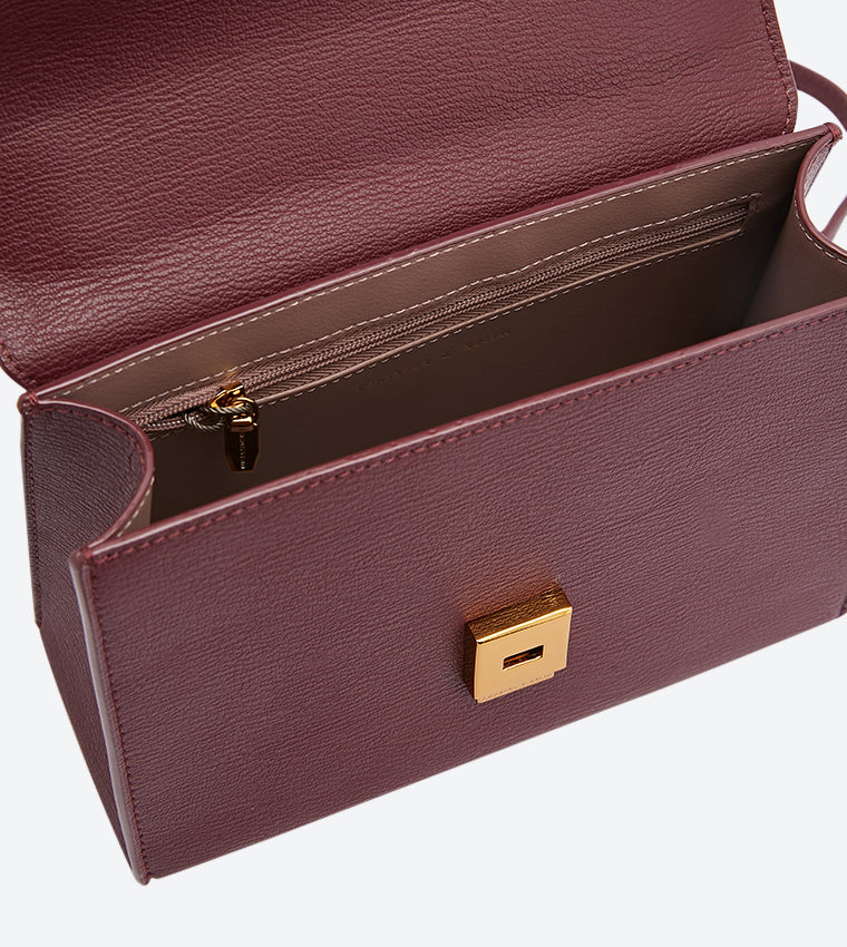 CHARLES & KHEITH Sac Front Flap Chain Handle Crossbody