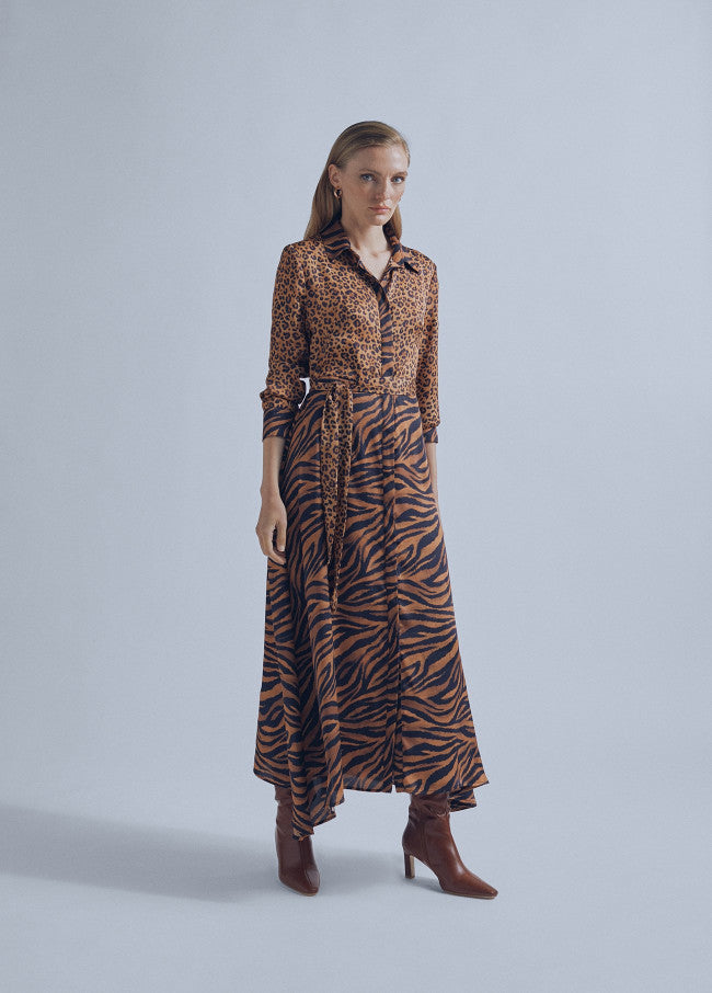 LOLA CASADEMUNT Robe Imprimée Animal Sans Ceinture
