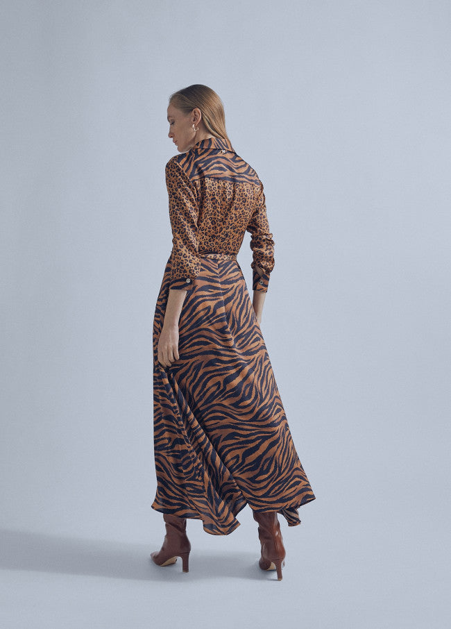 LOLA CASADEMUNT Robe Imprimée Animal Sans Ceinture