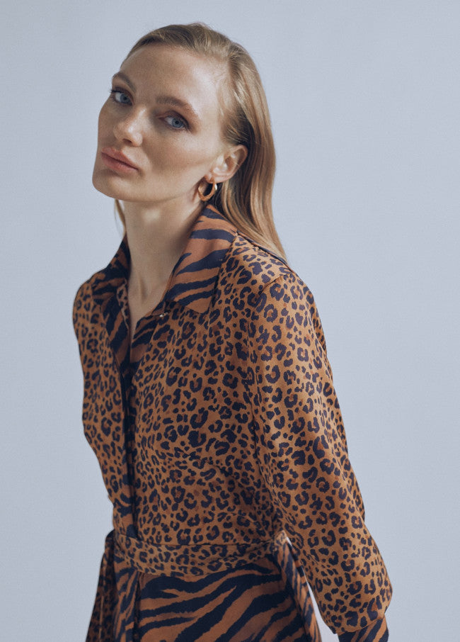 LOLA CASADEMUNT Robe Imprimée Animal Sans Ceinture