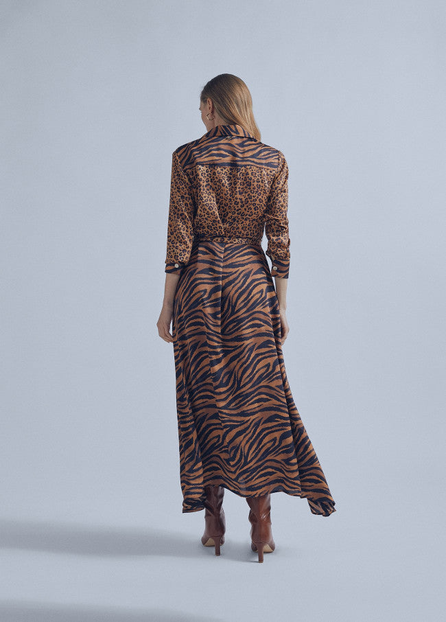 LOLA CASADEMUNT Robe Imprimée Animal Sans Ceinture