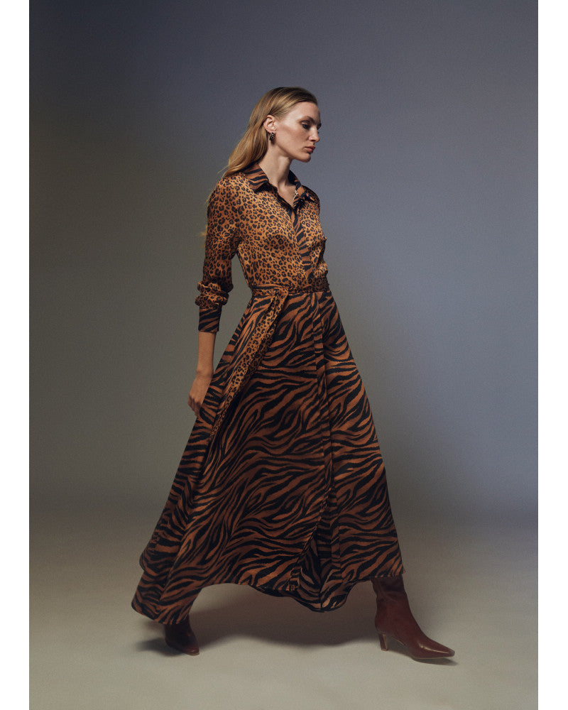 LOLA CASADEMUNT Robe Imprimée Animal Sans Ceinture