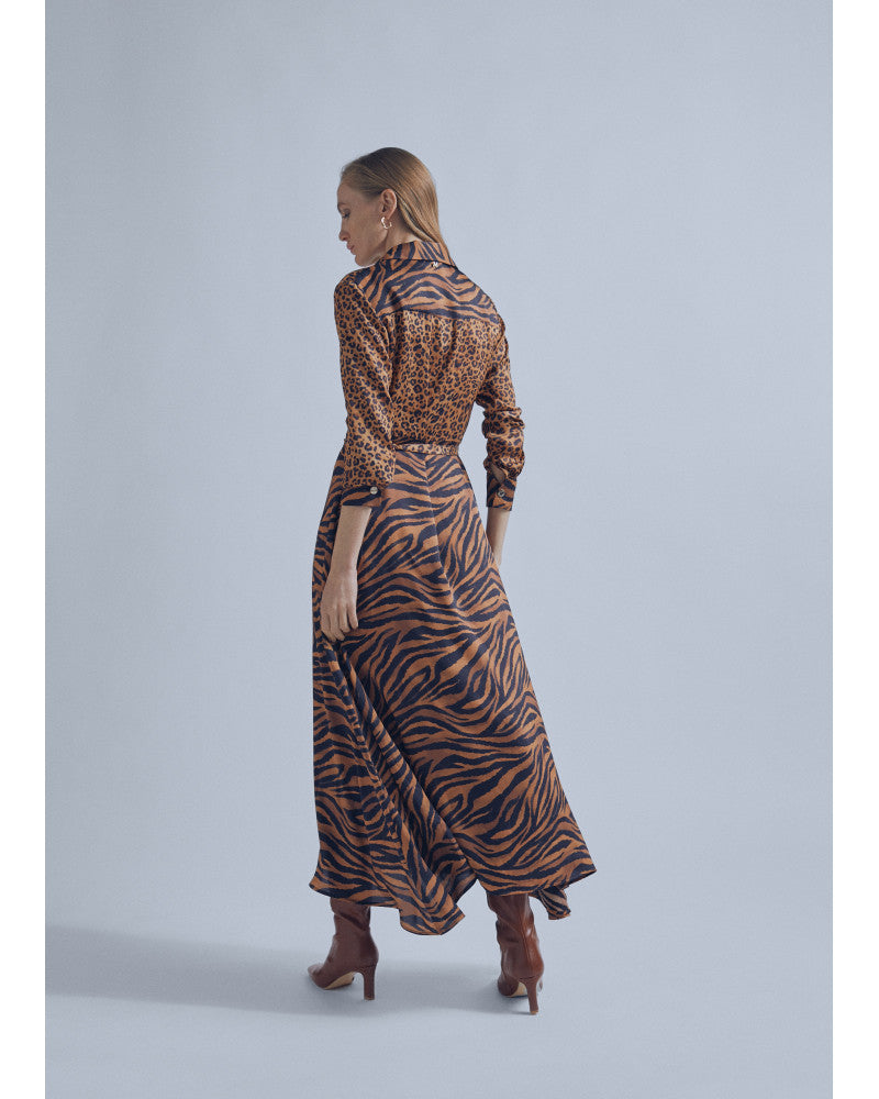 LOLA CASADEMUNT Robe Imprimée Animal Sans Ceinture