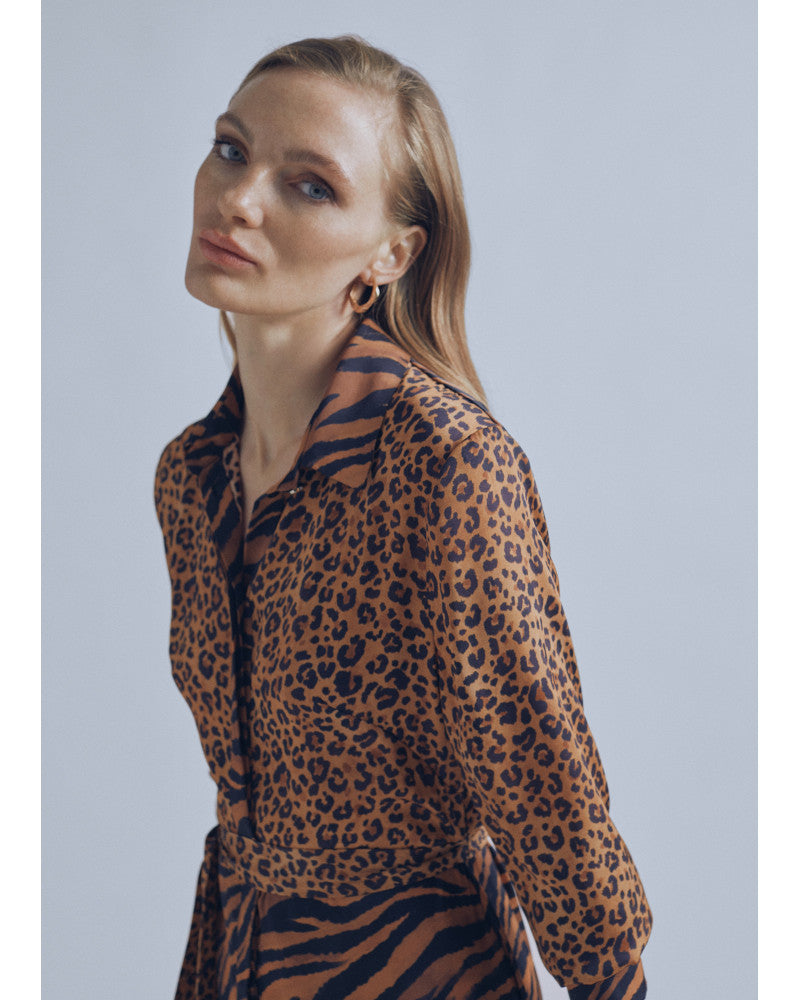 LOLA CASADEMUNT Robe Imprimée Animal Sans Ceinture