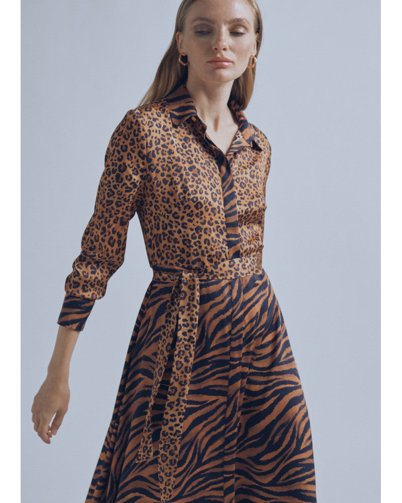 LOLA CASADEMUNT Robe Imprimée Animal Sans Ceinture