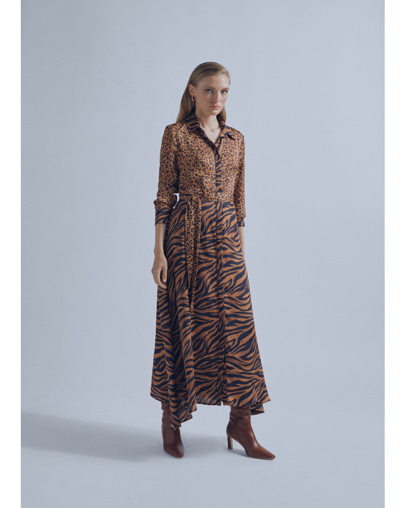LOLA CASADEMUNT Robe Imprimée Animal Sans Ceinture