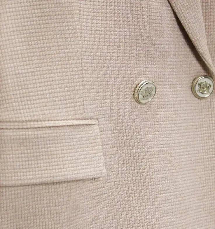 VESTE LONGUE À DOUBLE BOUTONNAGE PINK