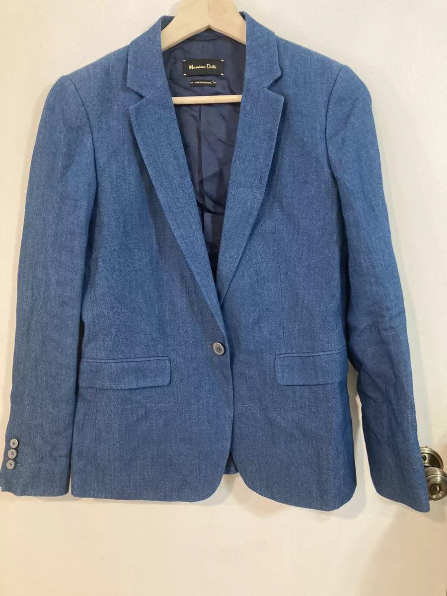 MASSIMO DUTTI BLAZER DÉLAVÉ BLEU