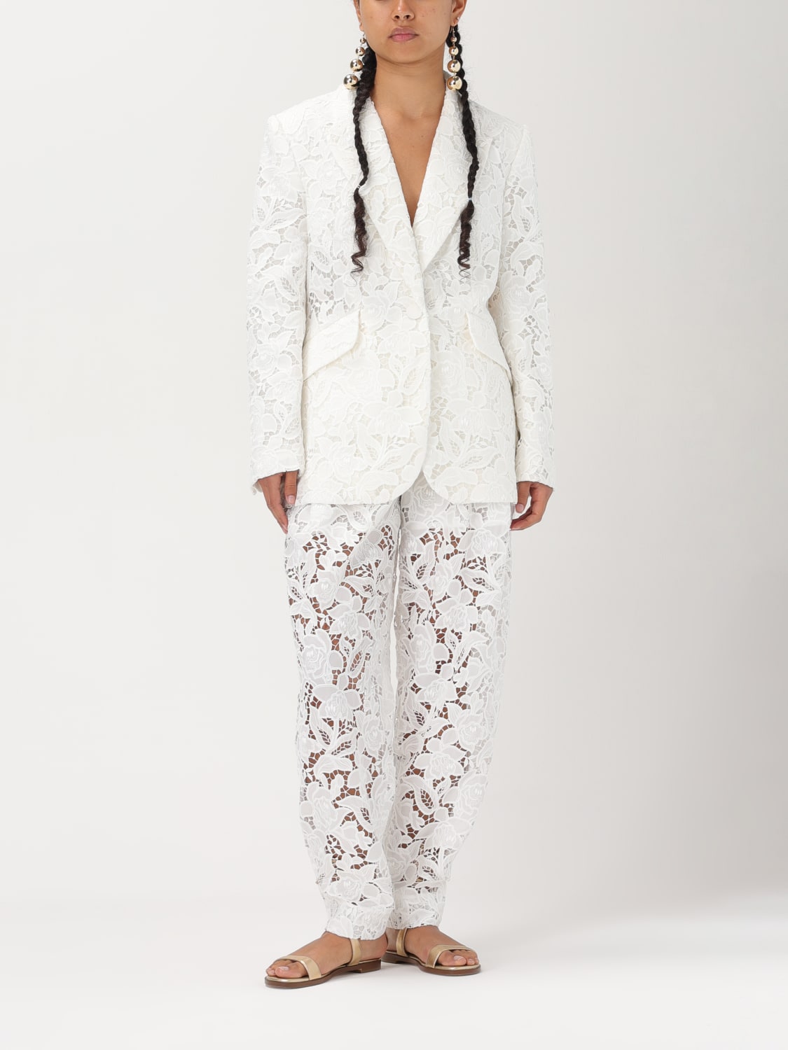 ENSEMBLE BLAZER | PANTALON EN DENTELLE AVEC ÉPAULETTES