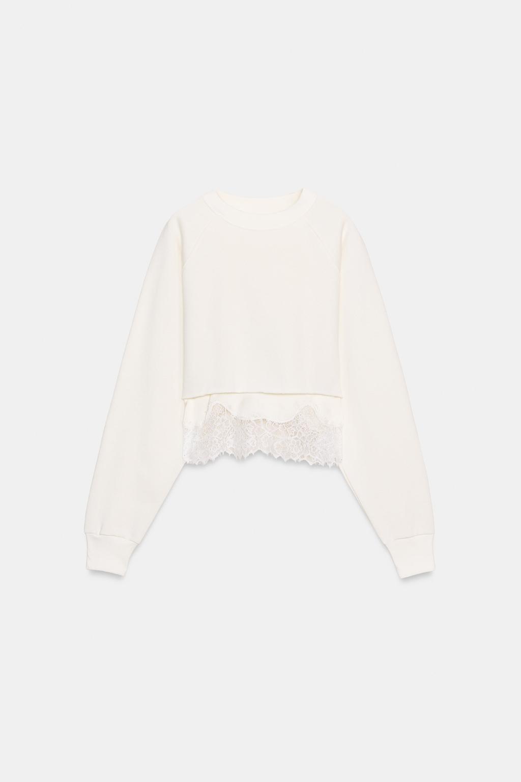 SWEAT CROP DENTELLE BIMATIÈRE