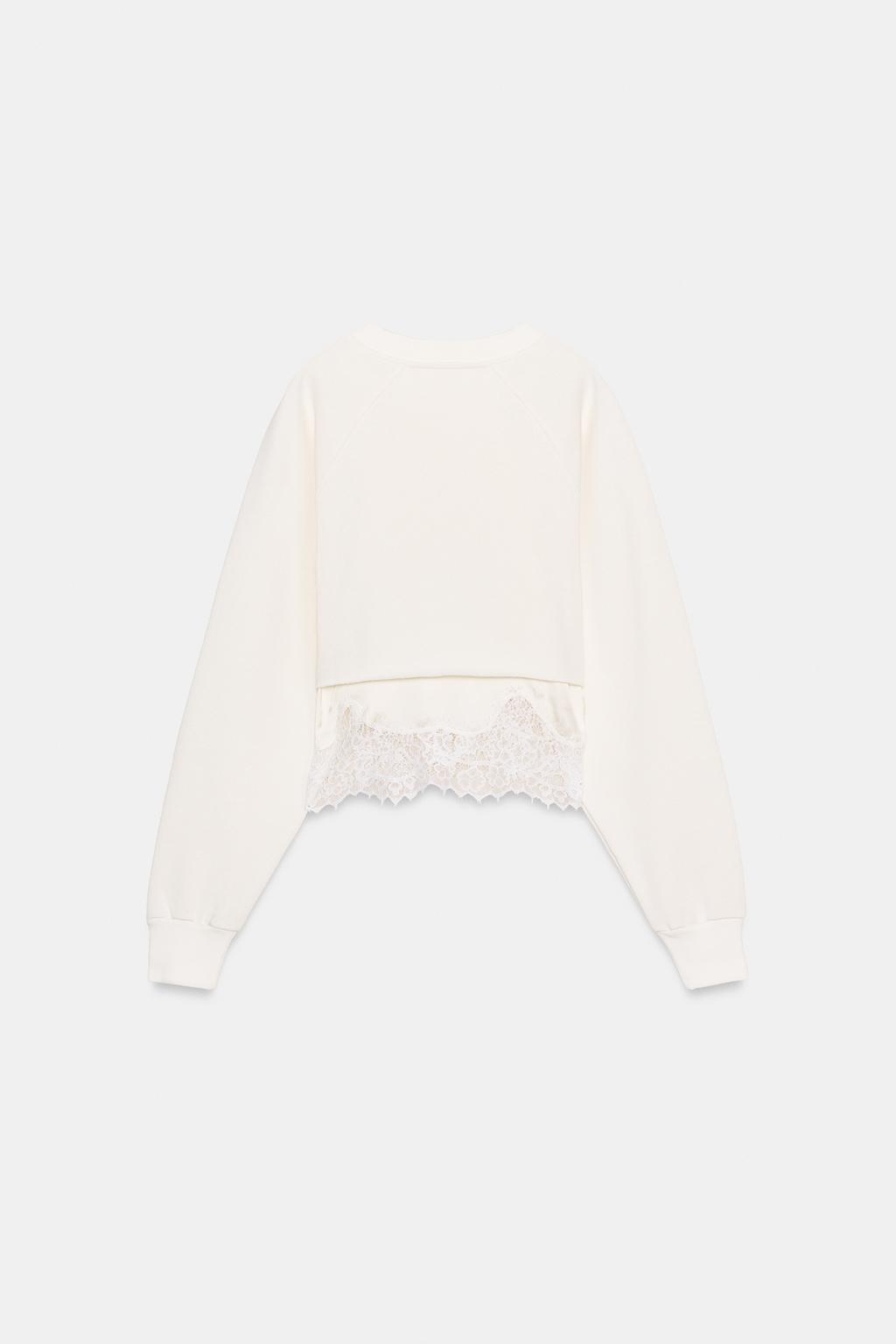 SWEAT CROP DENTELLE BIMATIÈRE