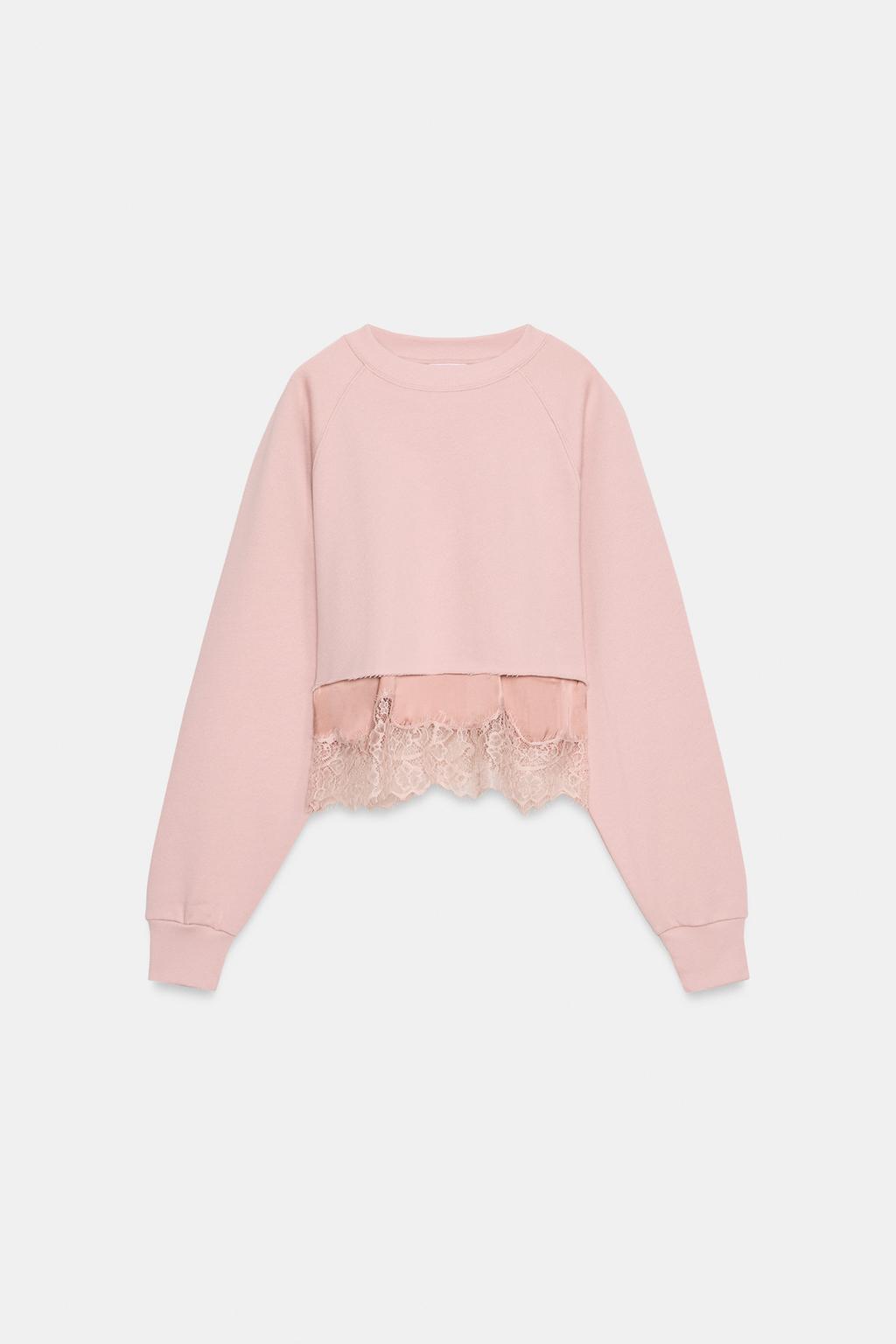 SWEAT CROP DENTELLE BIMATIÈRE