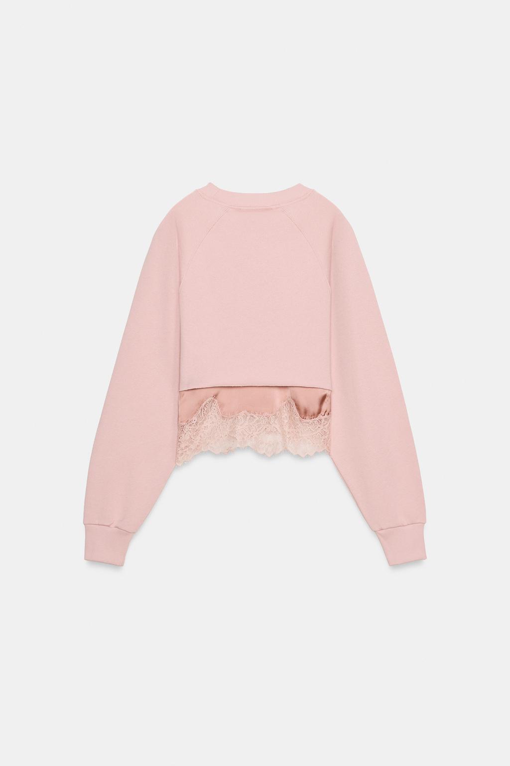 SWEAT CROP DENTELLE BIMATIÈRE