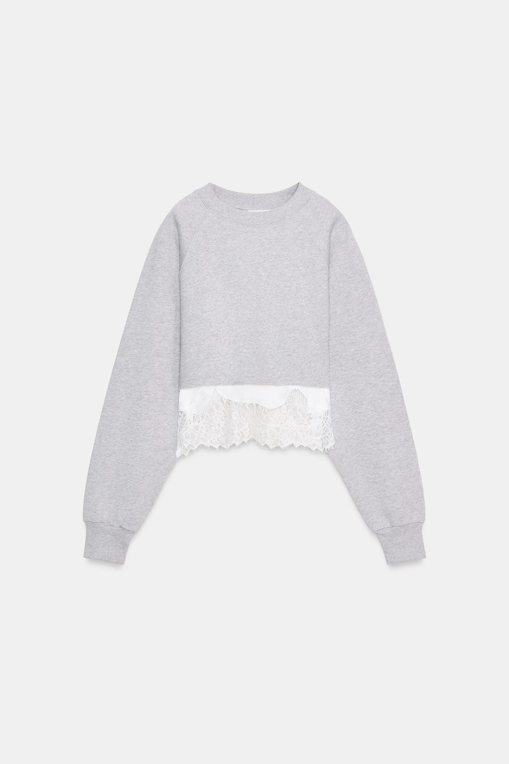 SWEAT CROP DENTELLE BIMATIÈRE