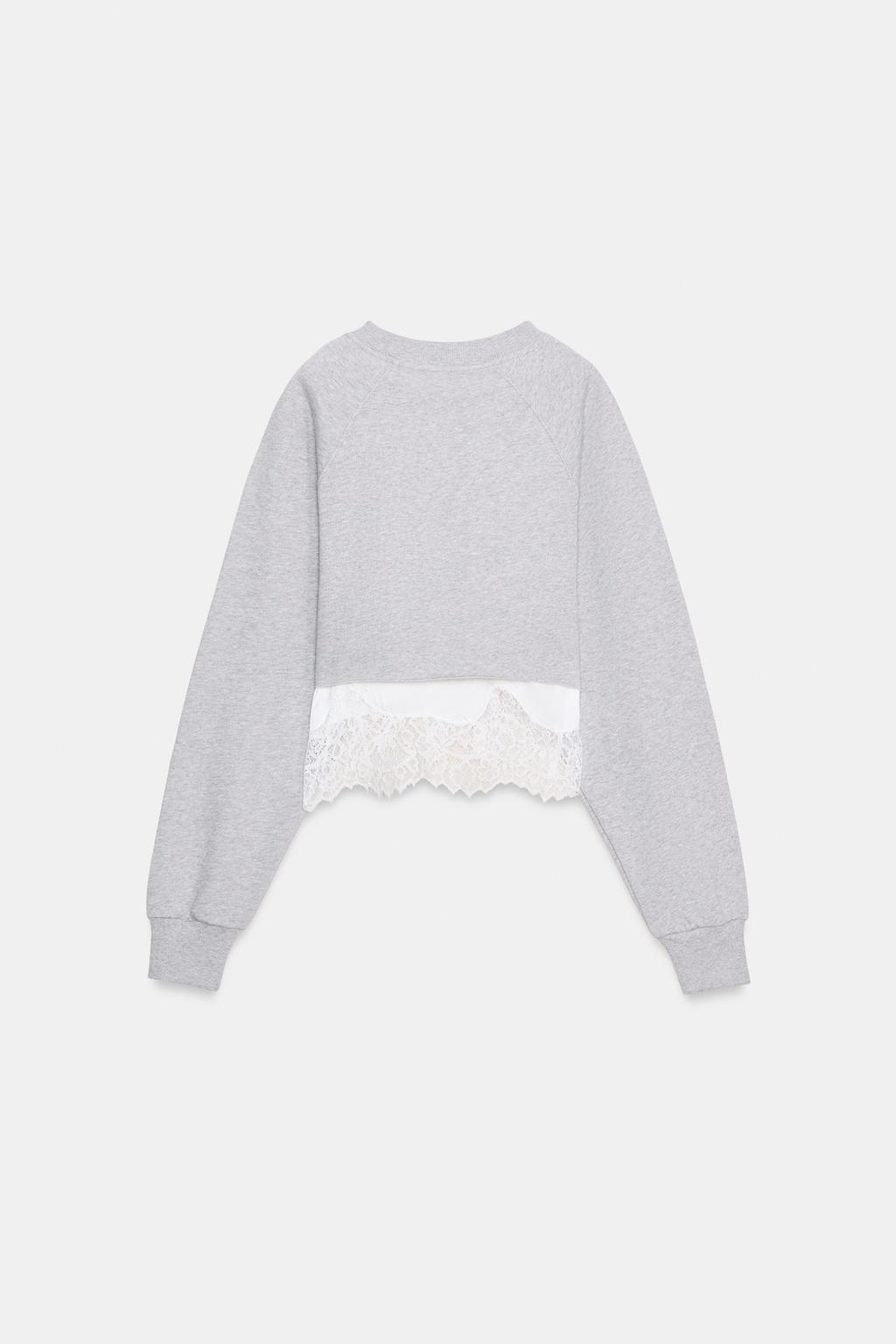 SWEAT CROP DENTELLE BIMATIÈRE