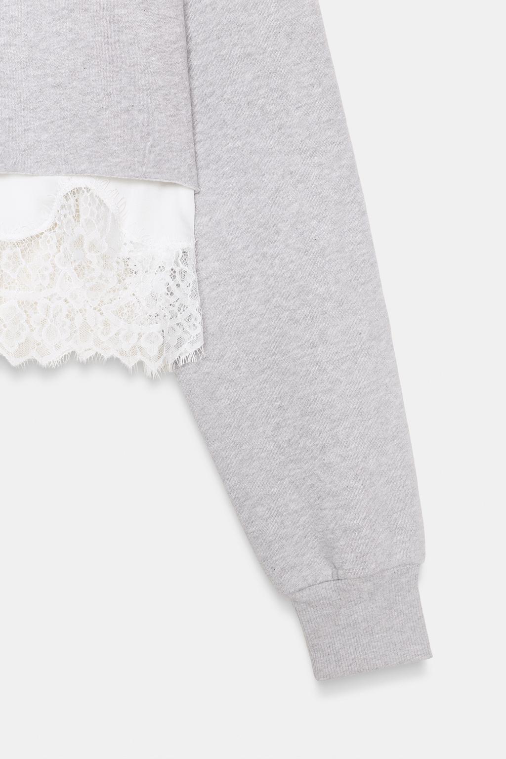 SWEAT CROP DENTELLE BIMATIÈRE