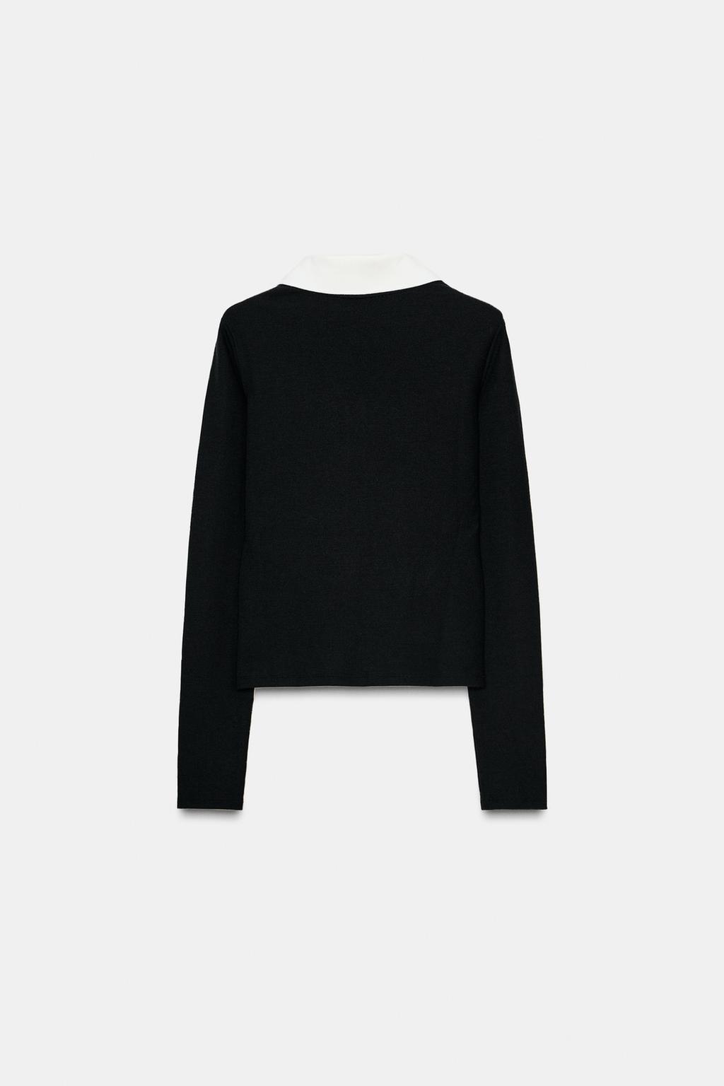 TOP POLO INTERLOCK CONTRASTÉ