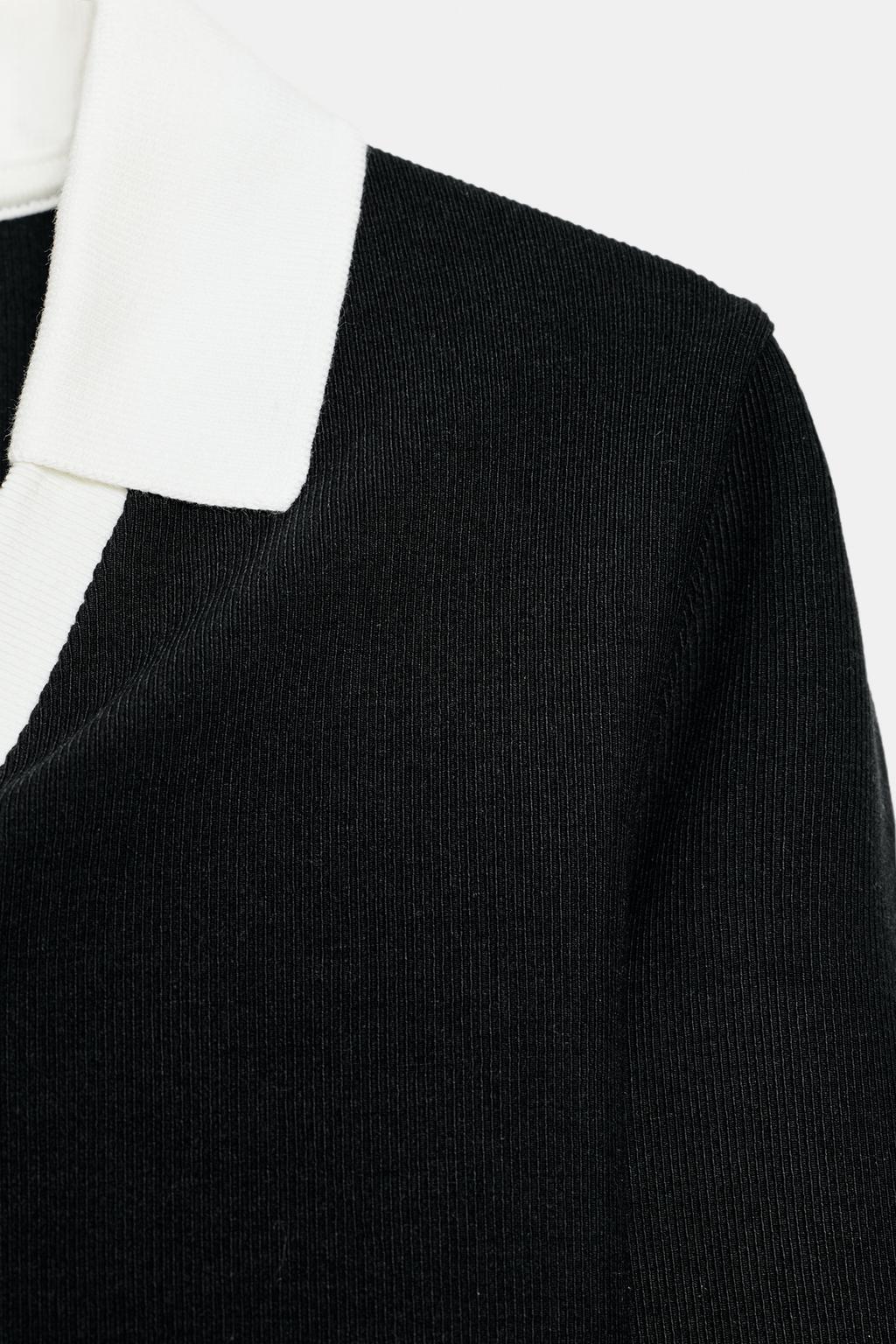 TOP POLO INTERLOCK CONTRASTÉ