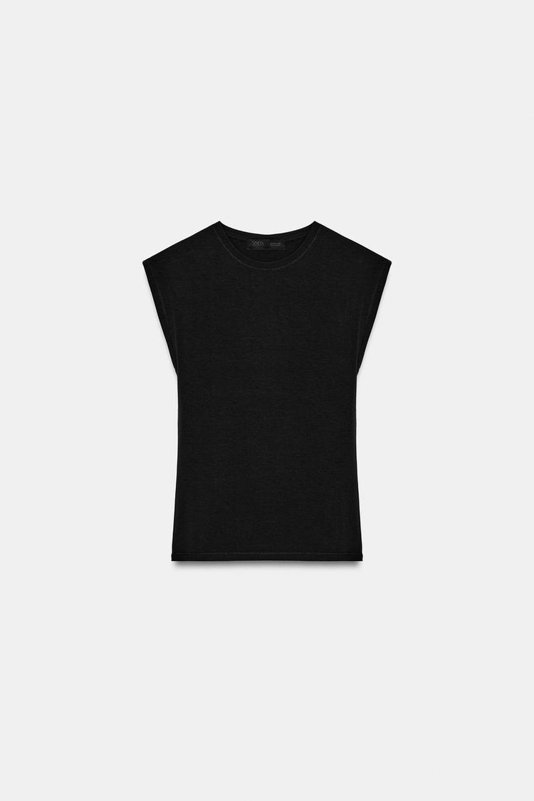 T-SHIRT SANS MANCHES EN COTON