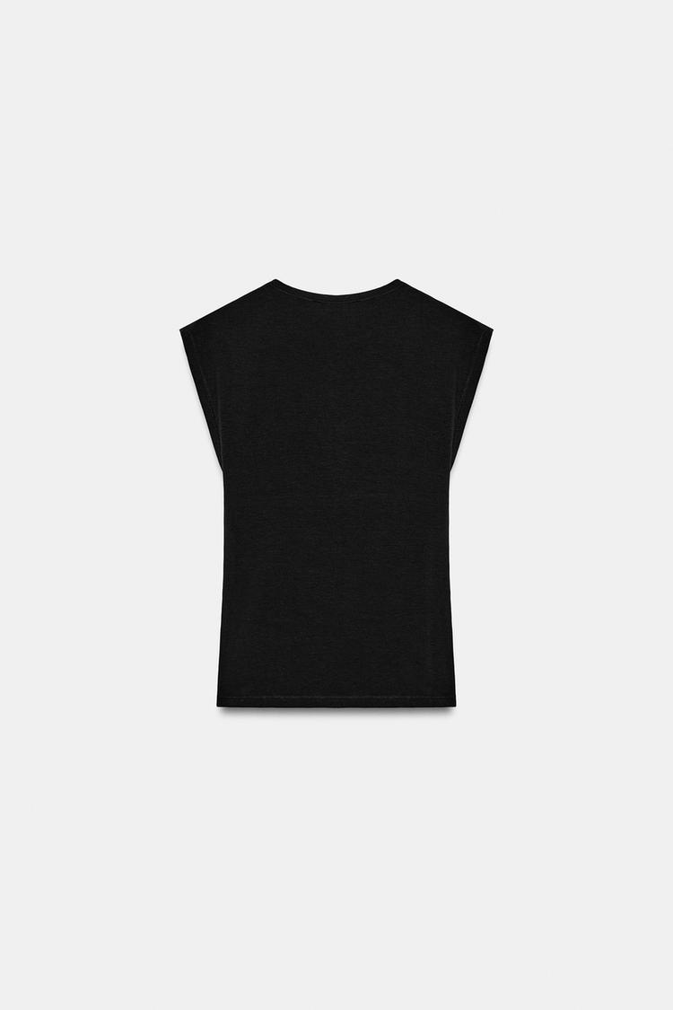 T-SHIRT SANS MANCHES EN COTON