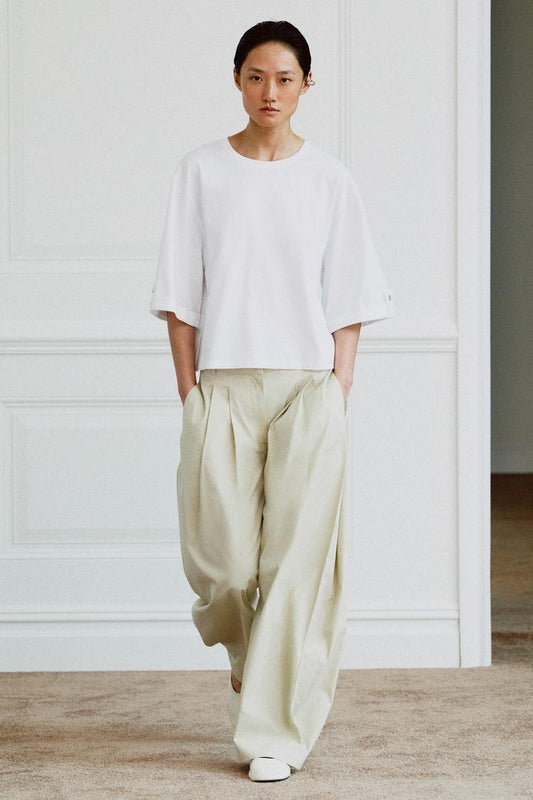 T-SHIRT ASYMÉTRIQUE BOUTON