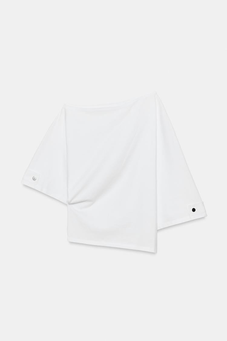 T-SHIRT COL BATEAU BOUTONS