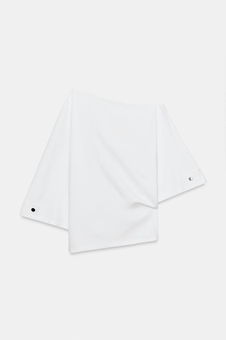 T-SHIRT COL BATEAU BOUTONS
