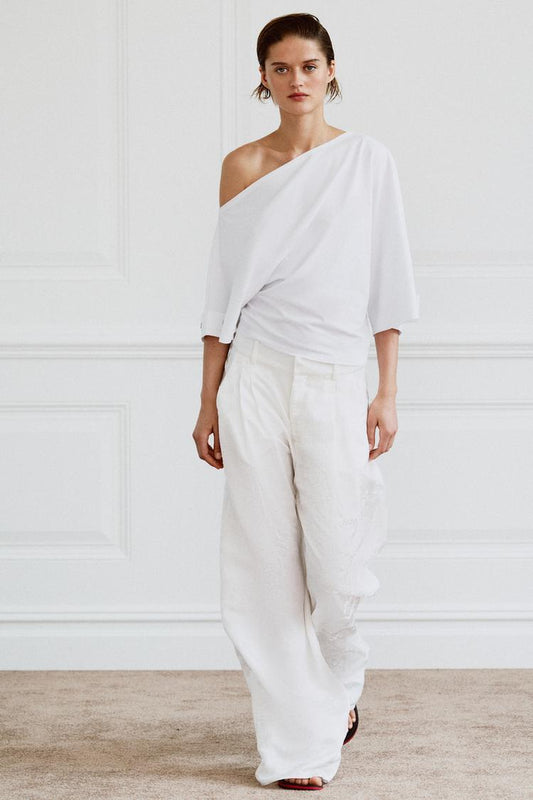 T-SHIRT COL BATEAU BOUTONS