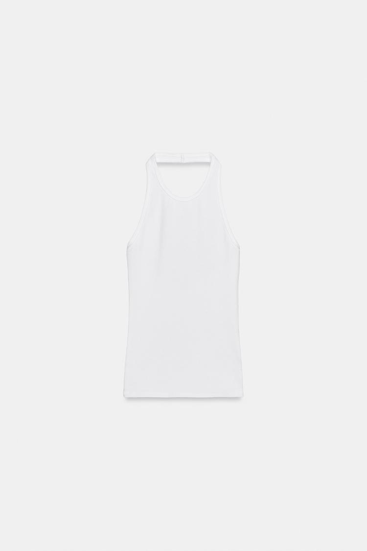 TOP HALTER CÔTELÉ