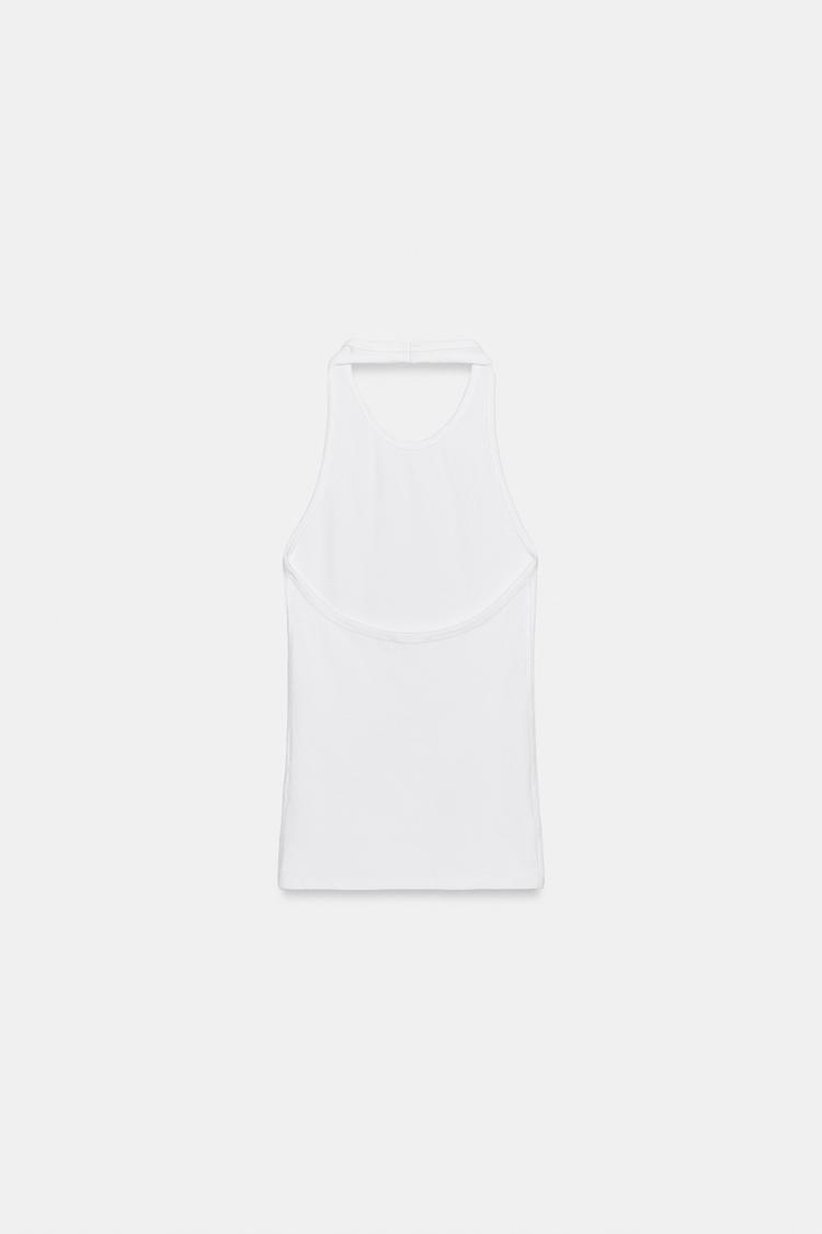 TOP HALTER CÔTELÉ