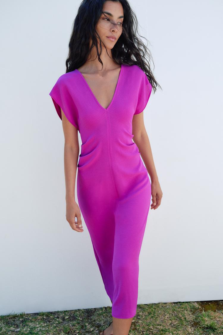 Robe Fluide À Franges Fushia