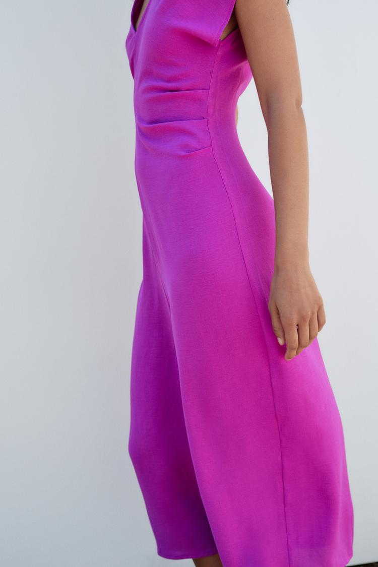 Robe Fluide À Franges Fushia