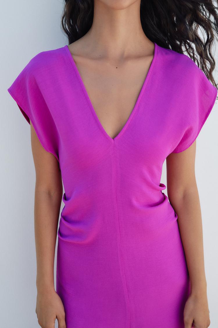 Robe Fluide À Franges Fushia