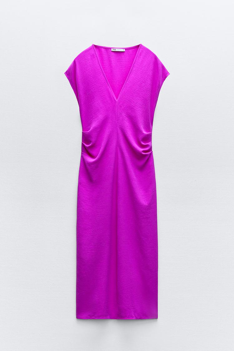 Robe Fluide À Franges Fushia