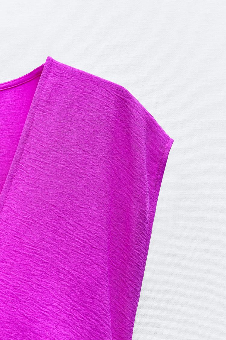 Robe Fluide À Franges Fushia