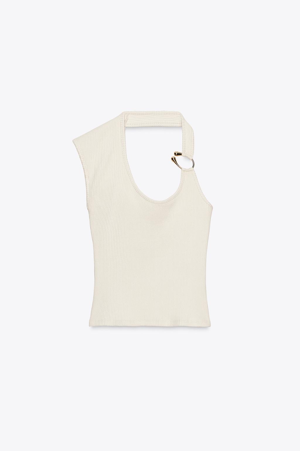 TOP CÔTELÉ PIÈCE MÉTALLIQUE