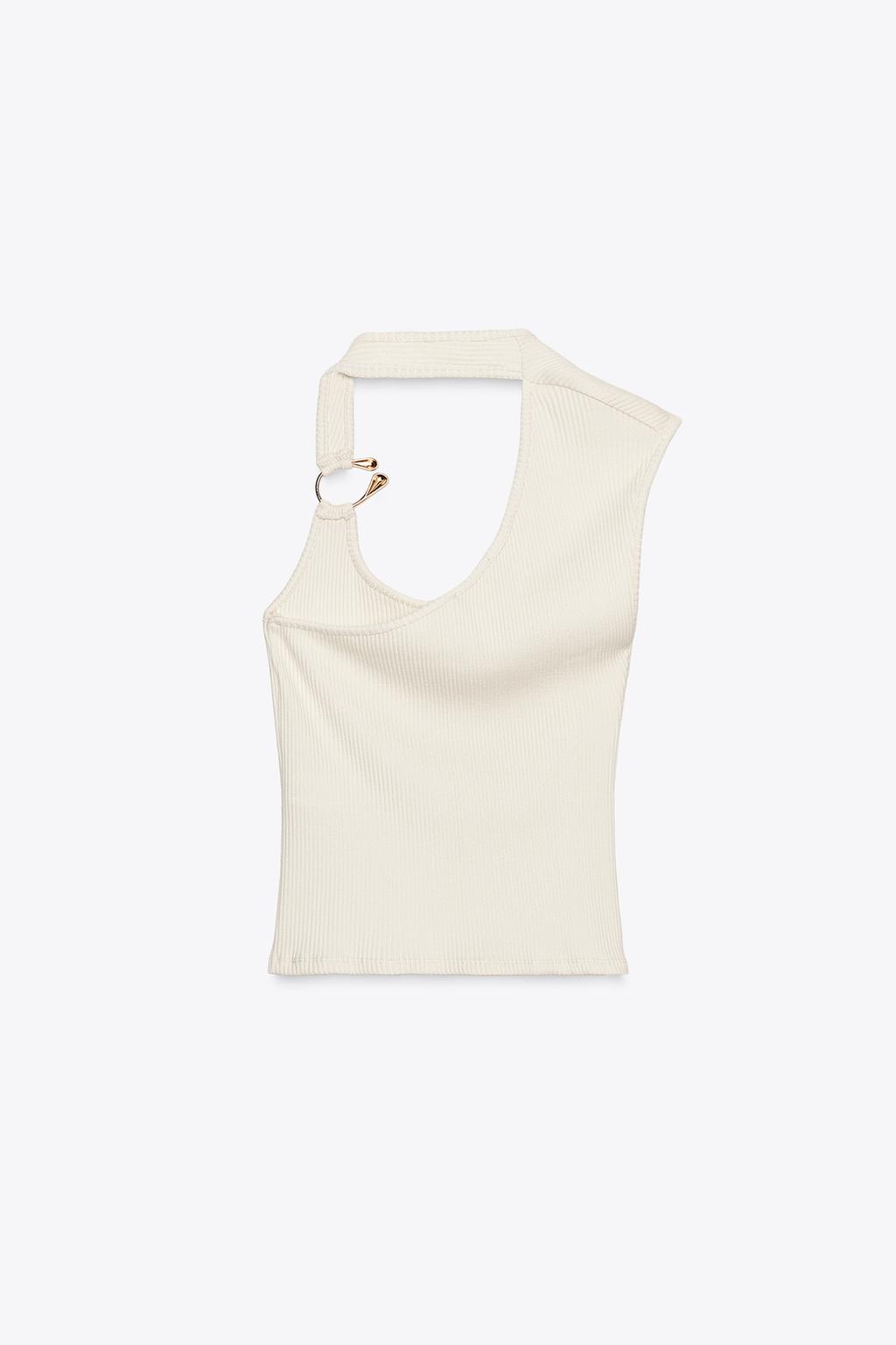 TOP CÔTELÉ PIÈCE MÉTALLIQUE