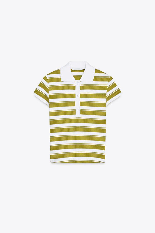 POLO CÔTELÉ À RAYURES