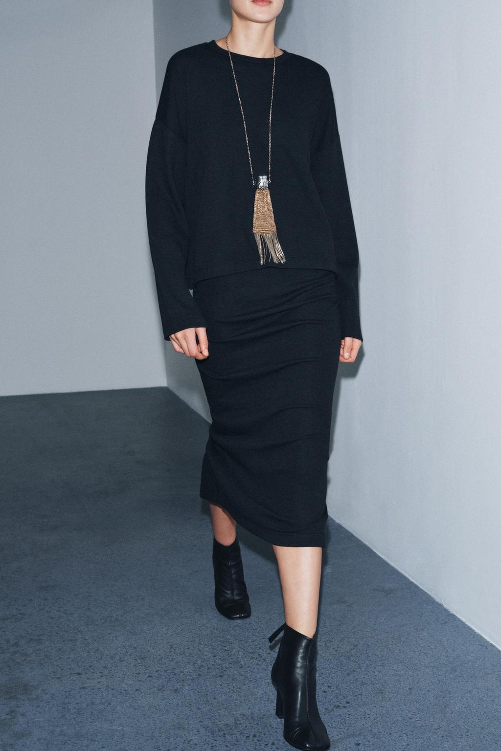 TOP SOFT À MANCHES LONGUES |JUPE MI-LONGUE SOFT